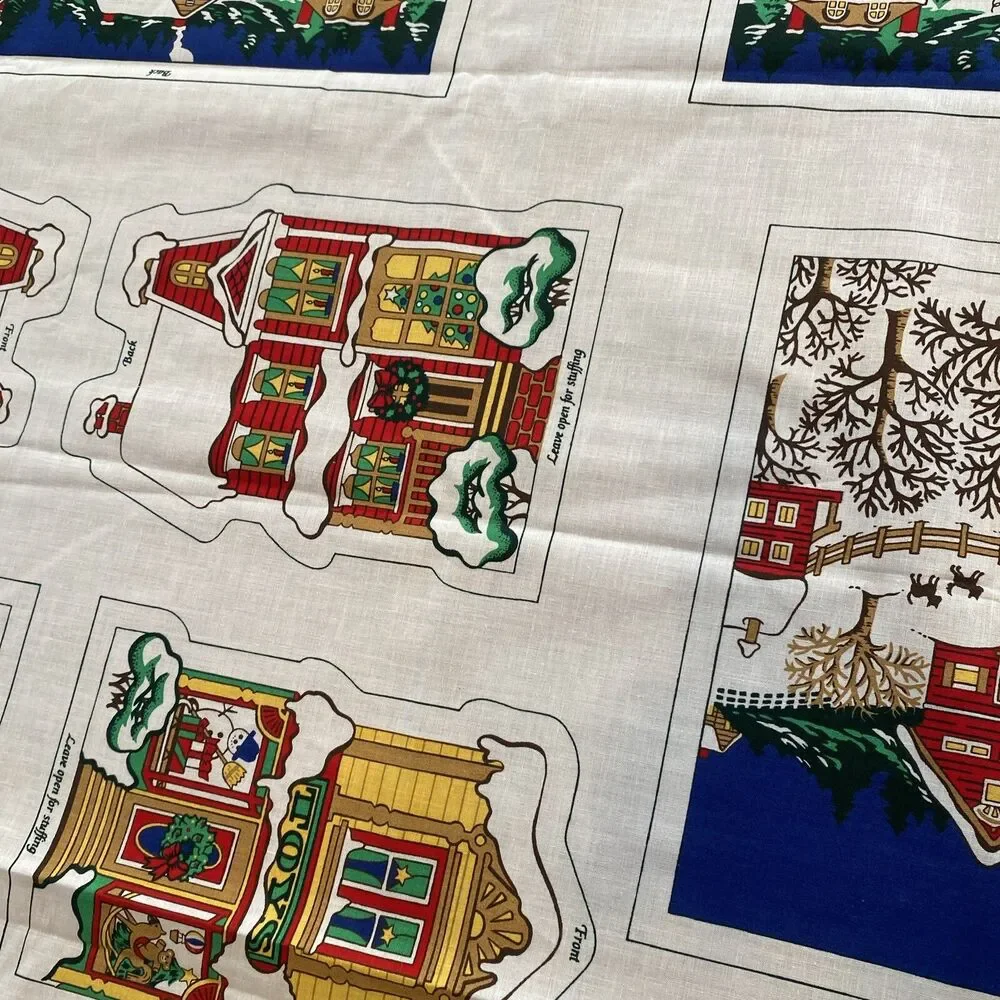 Wamsutta Hallmark Stitch And Sew Christmas Village Fabric Panel Sewing Craft DIY
